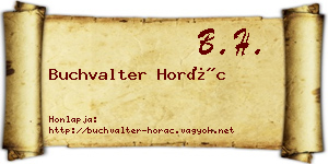 Buchvalter Horác névjegykártya